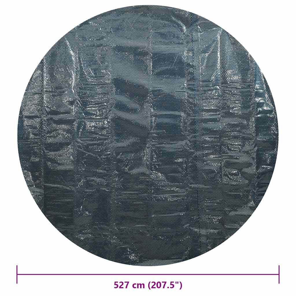 vidaXL Pływająca folia solarna z PE na basen, 527 cm, czarno-niebieska