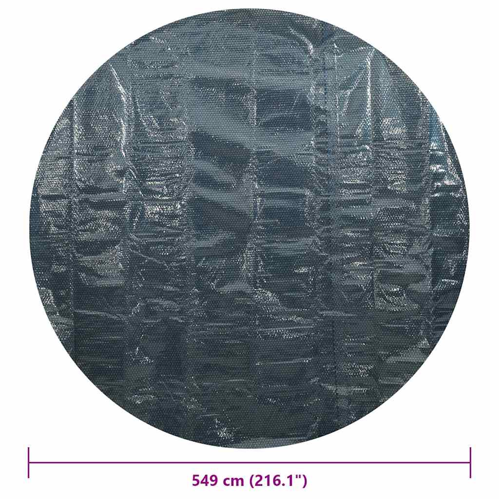 vidaXL Pływająca folia solarna z PE na basen, 549 cm, czarno-niebieska