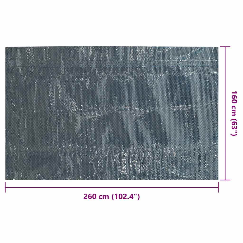 vidaXL Pływająca pokrywa solarna z PE, 260x160 cm, czarno-niebieska