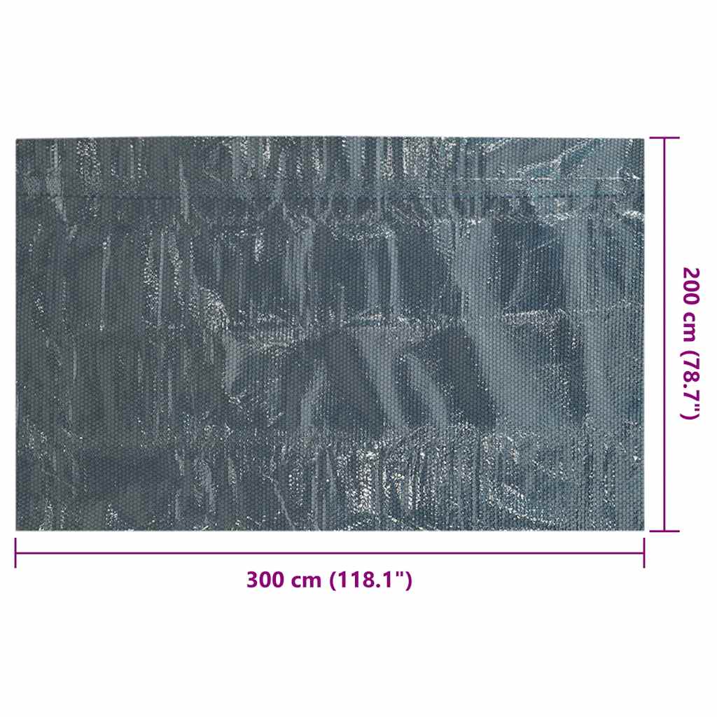 vidaXL Pływająca folia solarna z PE, 300x200 cm, czarno-niebieska