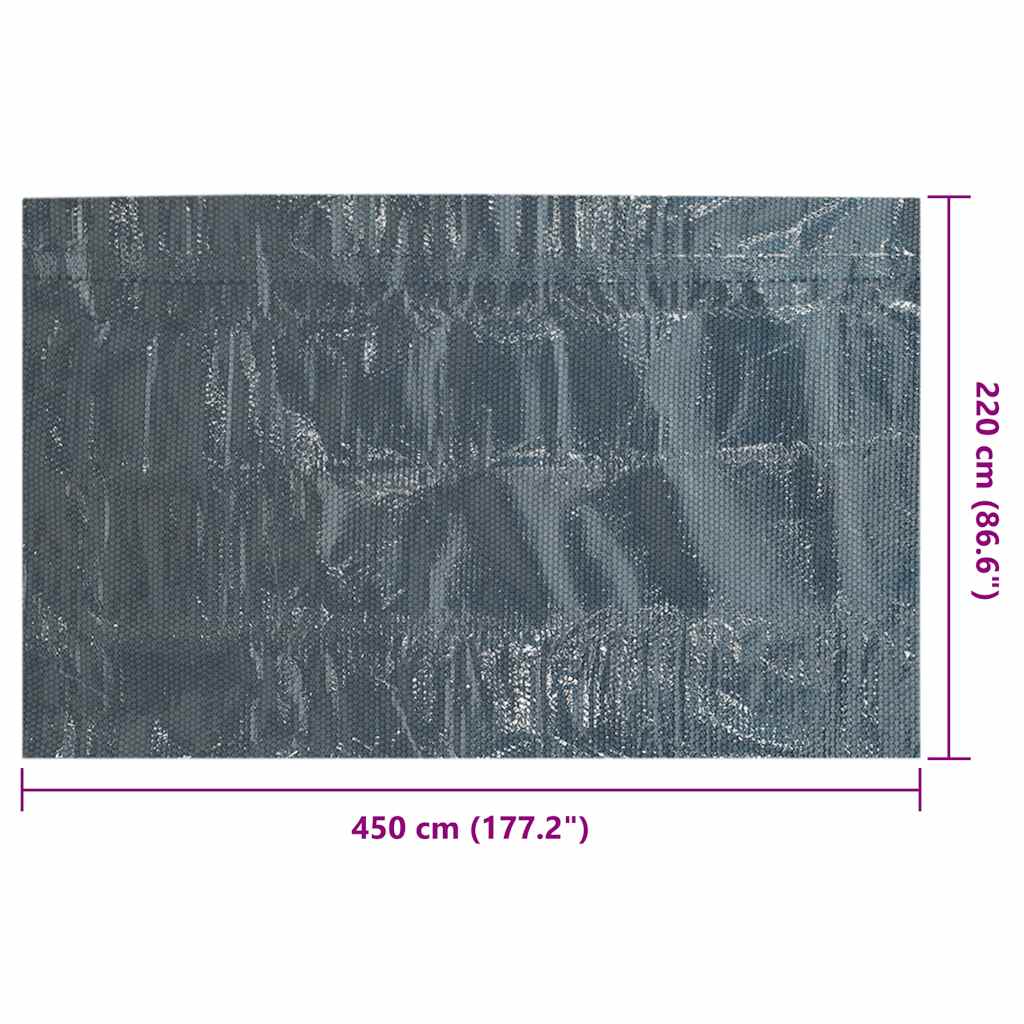vidaXL Pływająca folia solarna z PE, 450x220 cm, czarno-niebieska