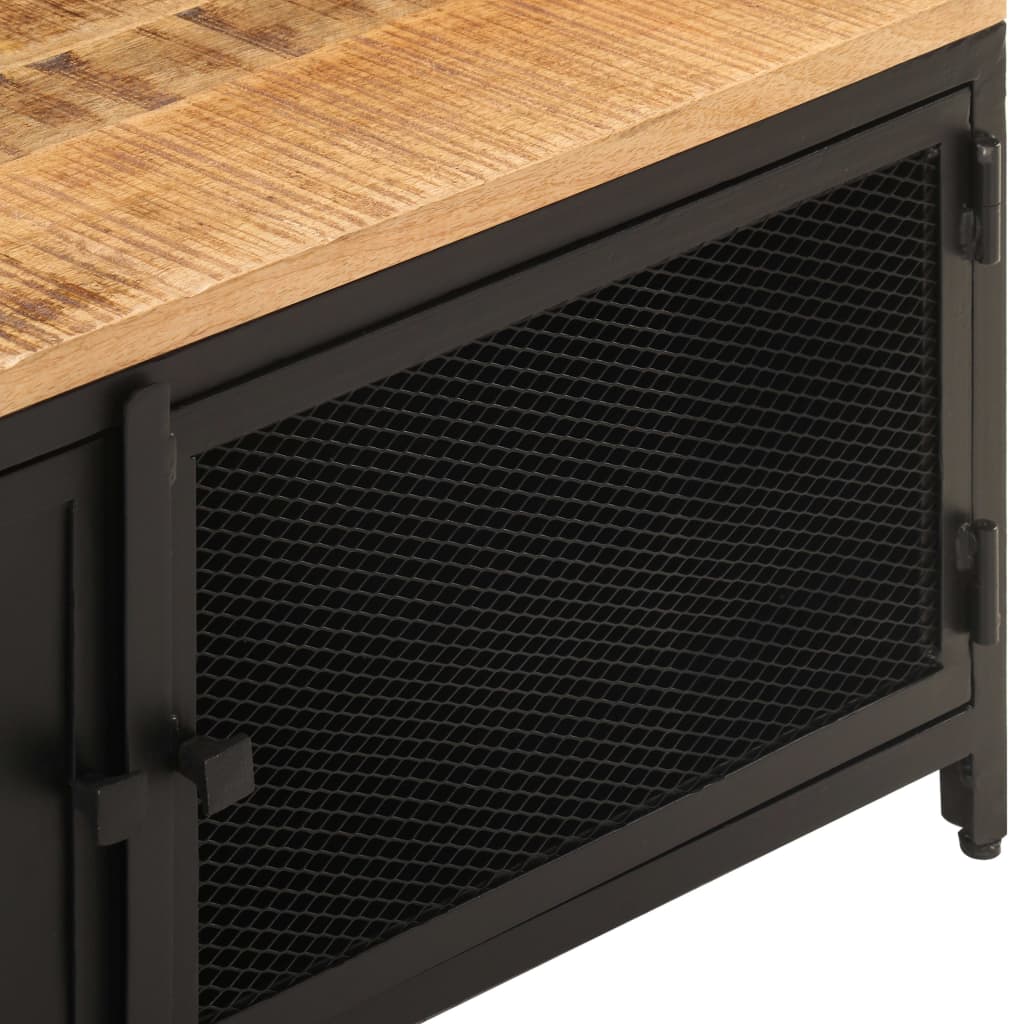 vidaXL Stolik kawowy, 90x50x37 cm, lite, surowe drewno mango