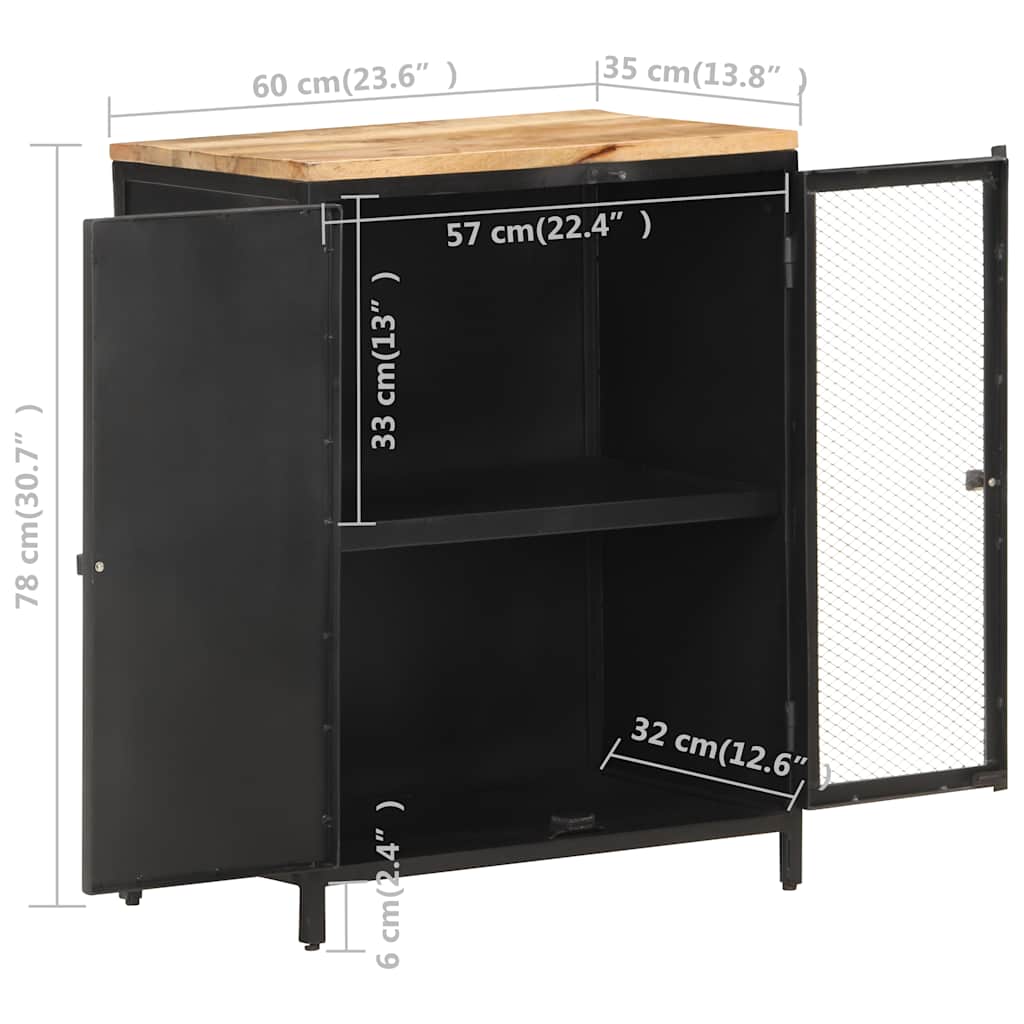 vidaXL Szafka, 60x35x78 cm, lite, surowe drewno mango