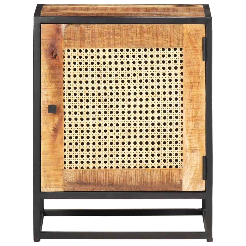vidaXL Szafka nocna, 40x30x50 cm, drewno mango i naturalna trzcina