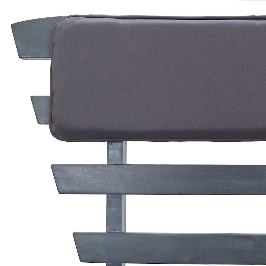 vidaXL Ławka ogrodowa z poduszkami, 2-w-1, 190 cm, szara, akacjowa