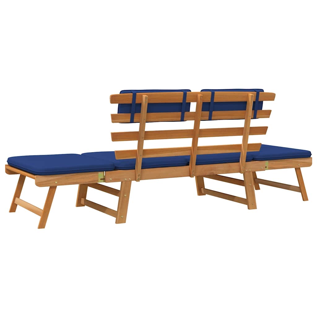vidaXL Ławka ogrodowa z poduszkami, 2-w-1, 190 cm, drewno akacjowe