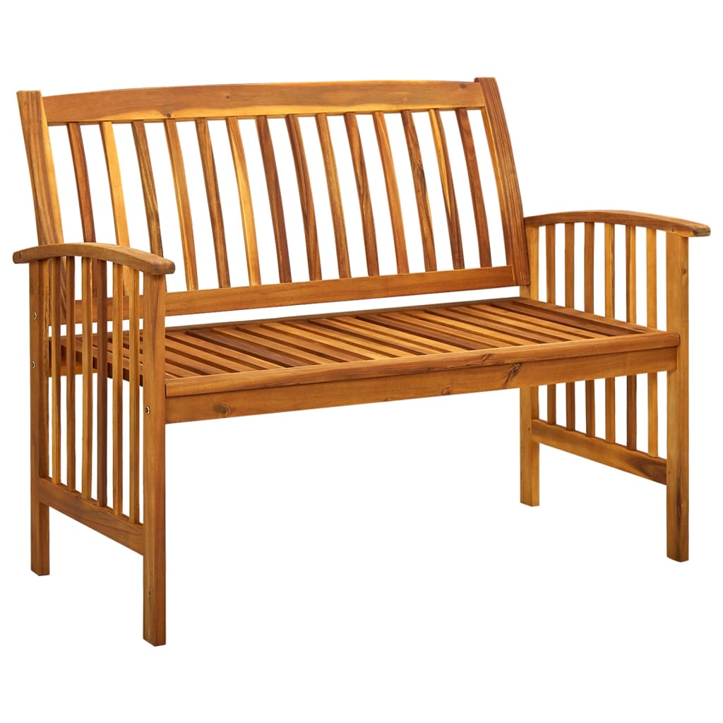 vidaXL Ławka ogrodowa z poduszką, 119 cm, lite drewno akacjowe
