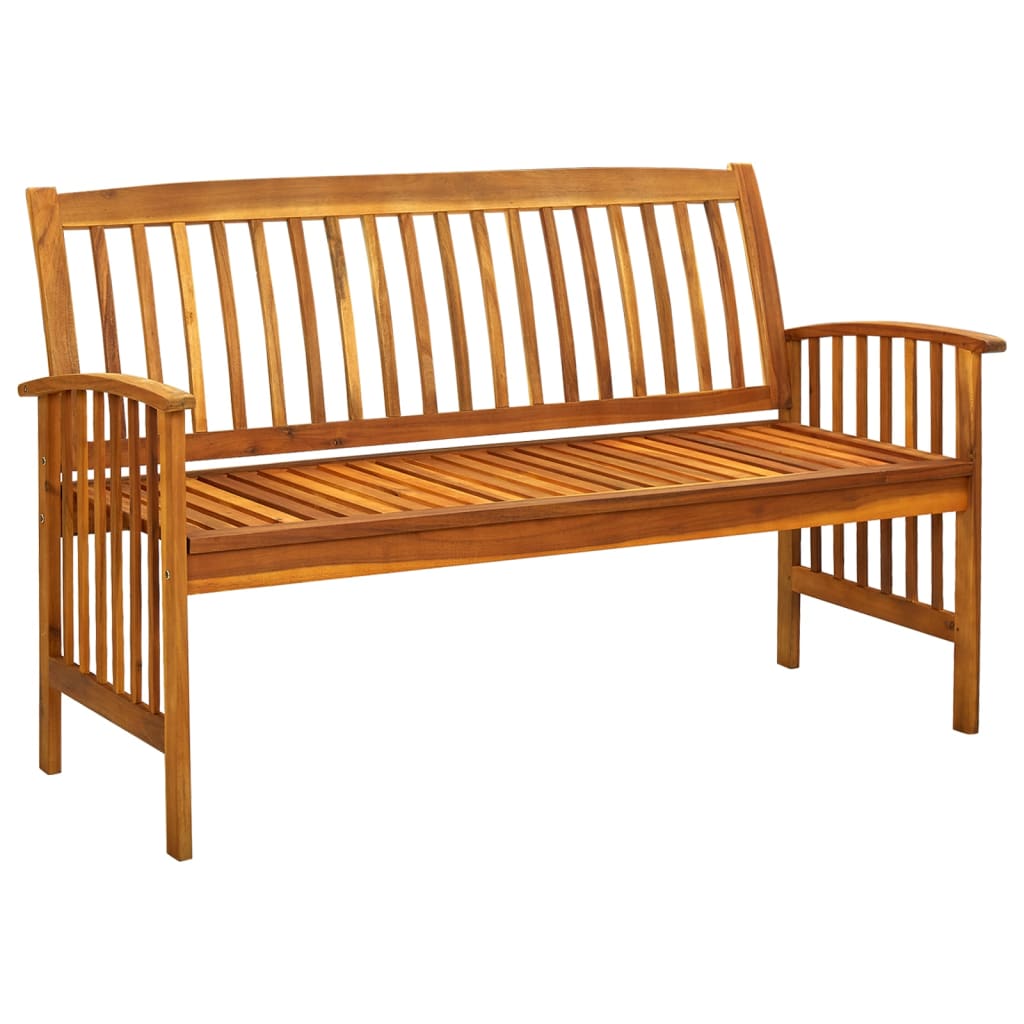 vidaXL Ławka ogrodowa z poduszką, 147 cm, lite drewno akacjowe