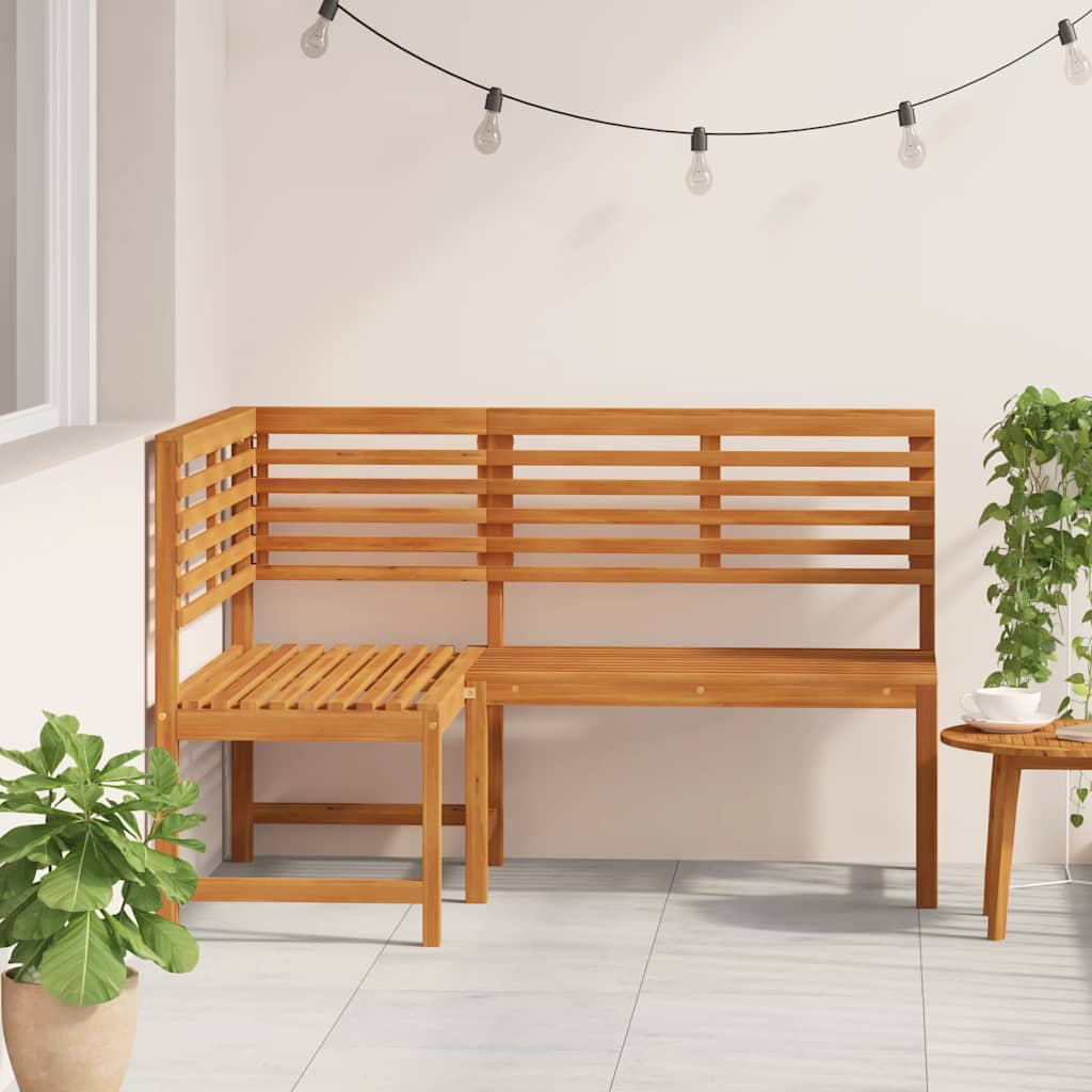 vidaXL Narożna ławka ogrodowa, 140 cm, lite drewno akacjowe