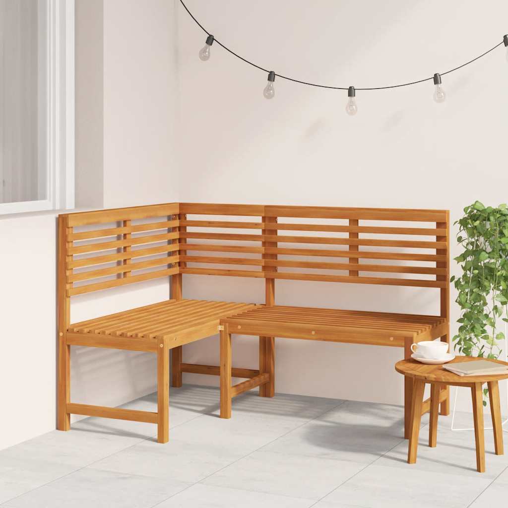 vidaXL Narożna ławka ogrodowa, 140 cm, lite drewno akacjowe
