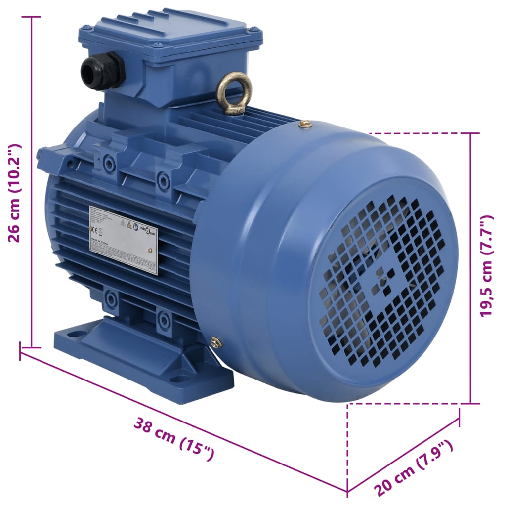 vidaXL Silnik elektr. 3-fazowy, aluminium 3 kW/4 KM, 2 P 2840 obr./min