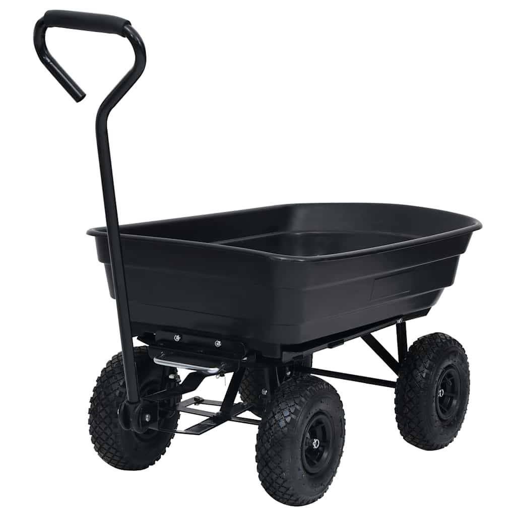 vidaXL Ogrodowy wózek ręczny z wywrotką, 300 kg, 75 L, czarny