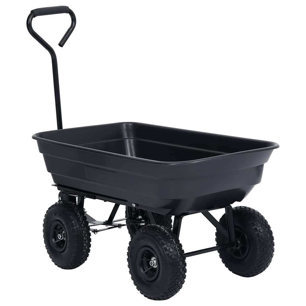 vidaXL Ogrodowy wózek ręczny z wywrotką, 300 kg, 75 L, czarny