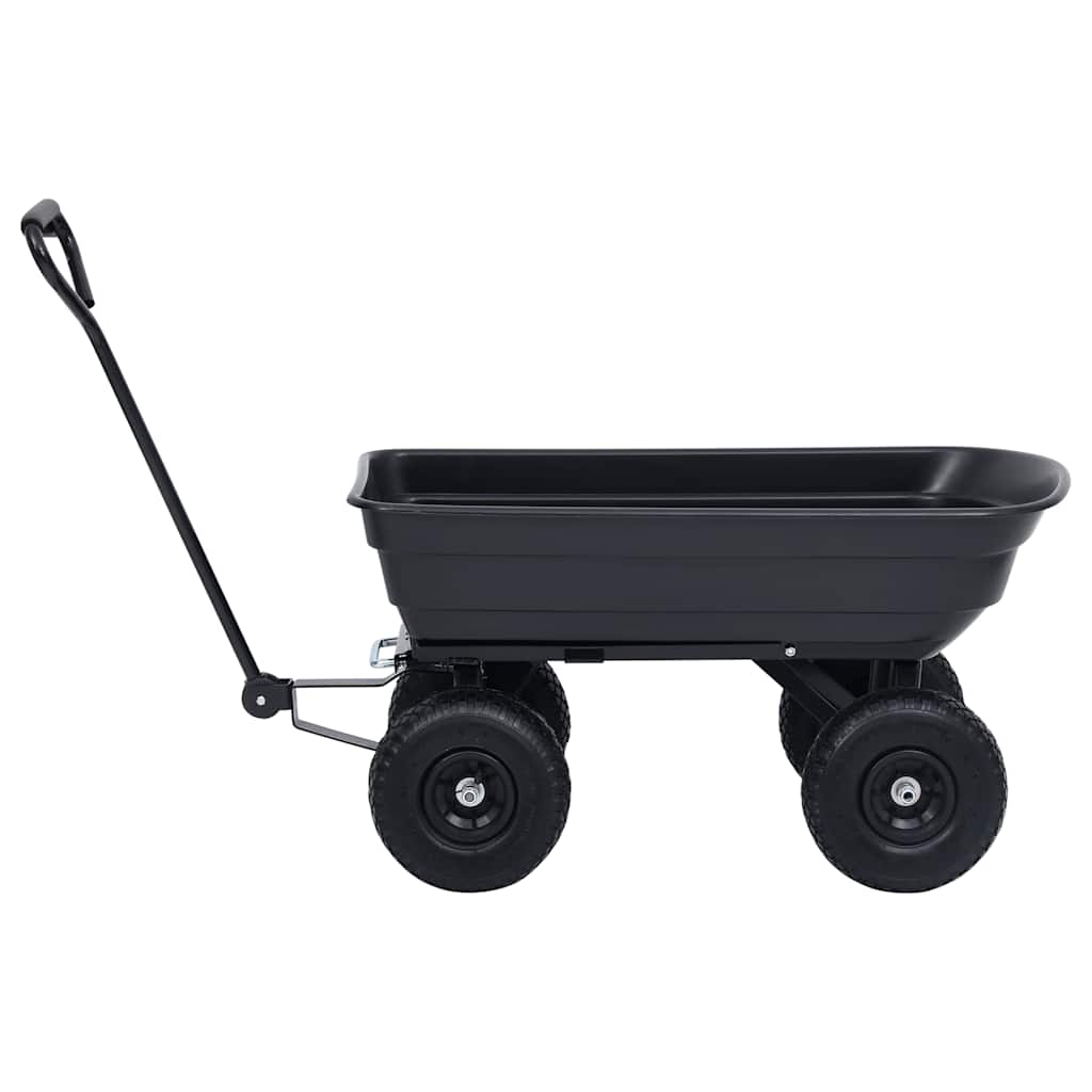 vidaXL Ogrodowy wózek ręczny z wywrotką, 300 kg, 75 L, czarny