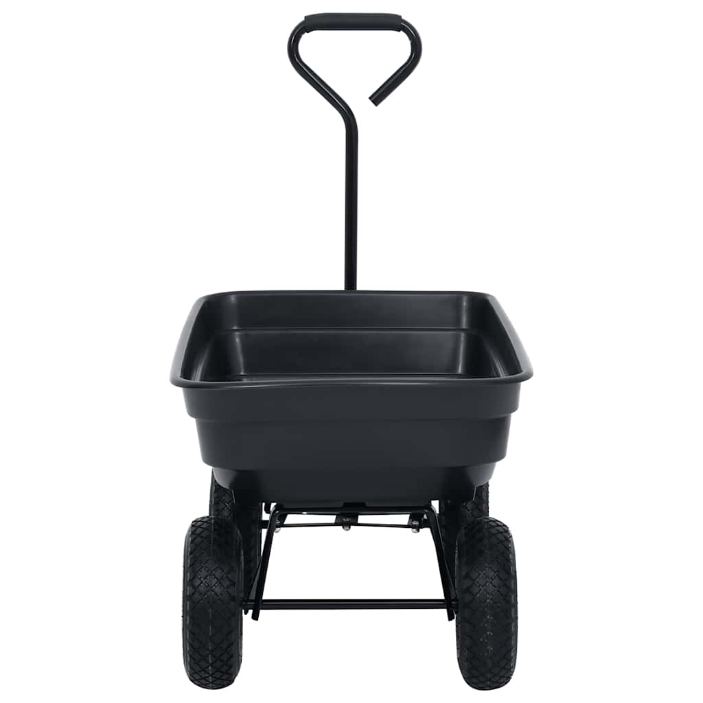 vidaXL Ogrodowy wózek ręczny z wywrotką, 300 kg, 75 L, czarny