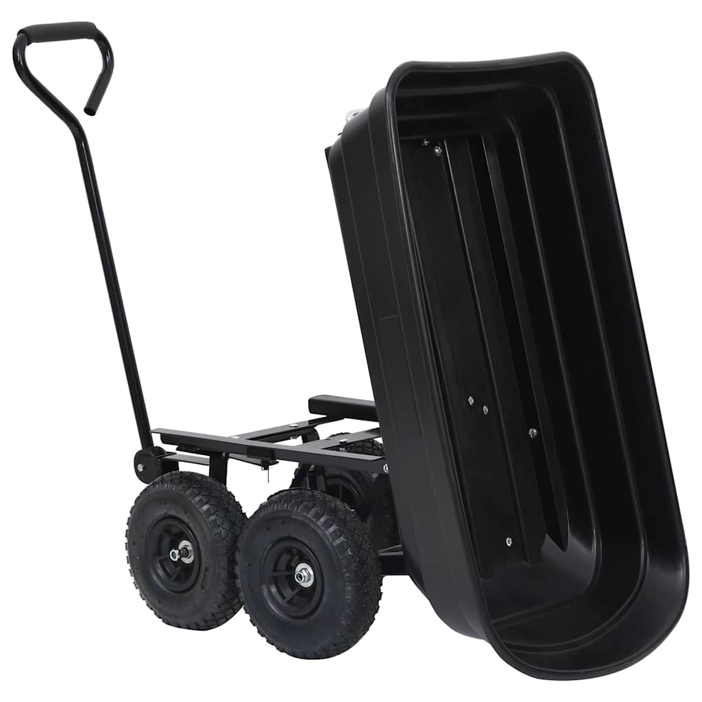 vidaXL Ogrodowy wózek ręczny z wywrotką, 300 kg, 75 L, czarny
