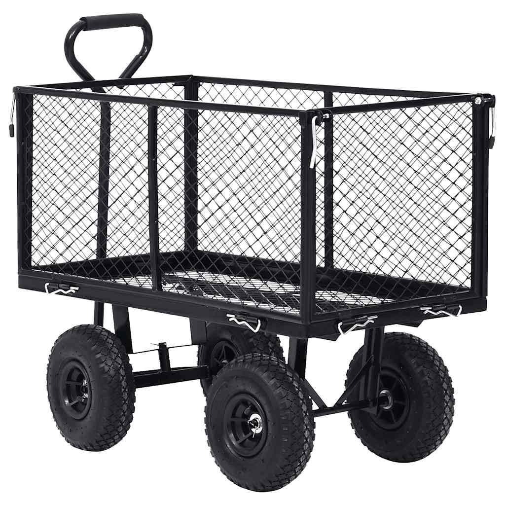 vidaXL Ogrodowy wózek ręczny, czarny, 350 kg