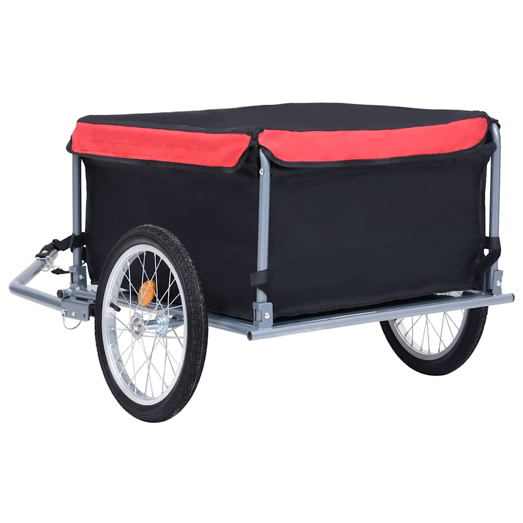 vidaXL Przyczepka rowerowa, 65 kg, czarno-czerwona