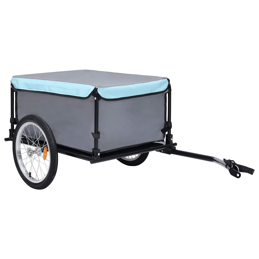 vidaXL Przyczepka rowerowa, 65 kg, szaro-niebieska