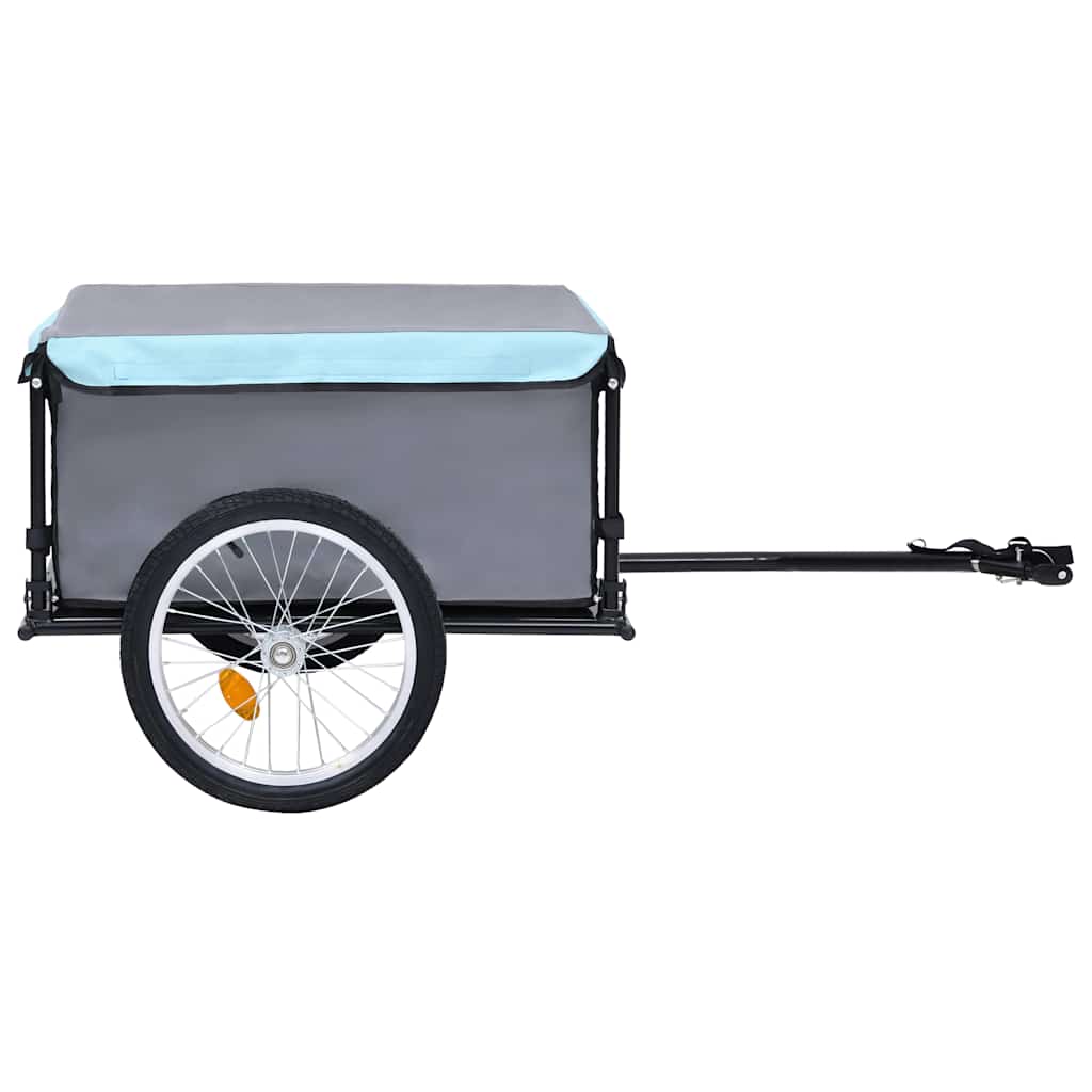 vidaXL Przyczepka rowerowa, 65 kg, szaro-niebieska