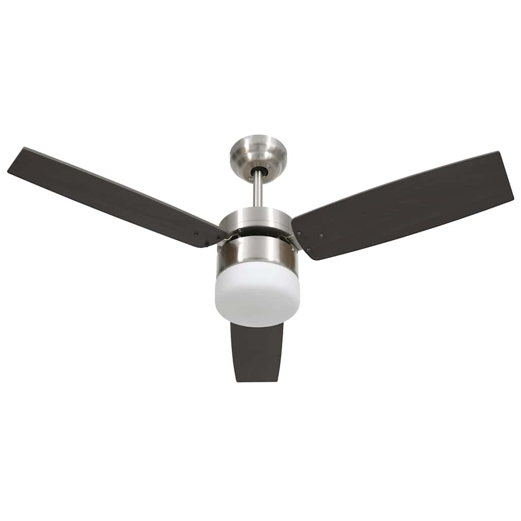 vidaXL Wentylator sufitowy z lampą i pilotem, 108 cm, ciemnobrązowy