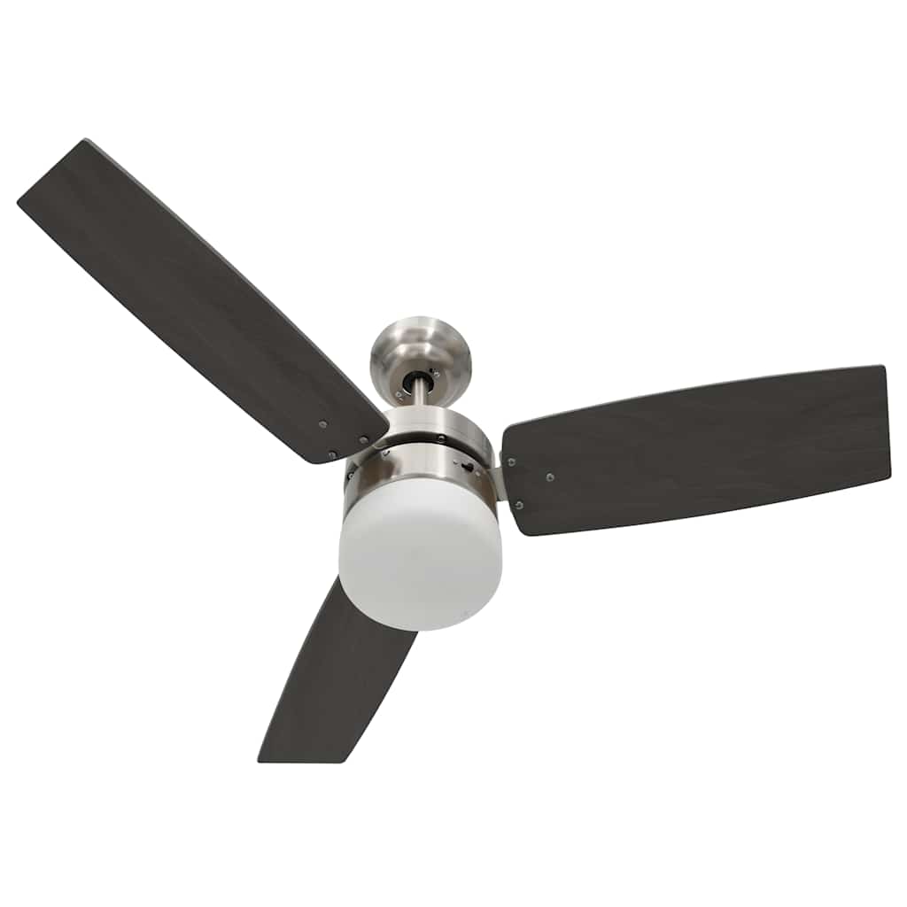 vidaXL Wentylator sufitowy z lampą i pilotem, 108 cm, ciemnobrązowy