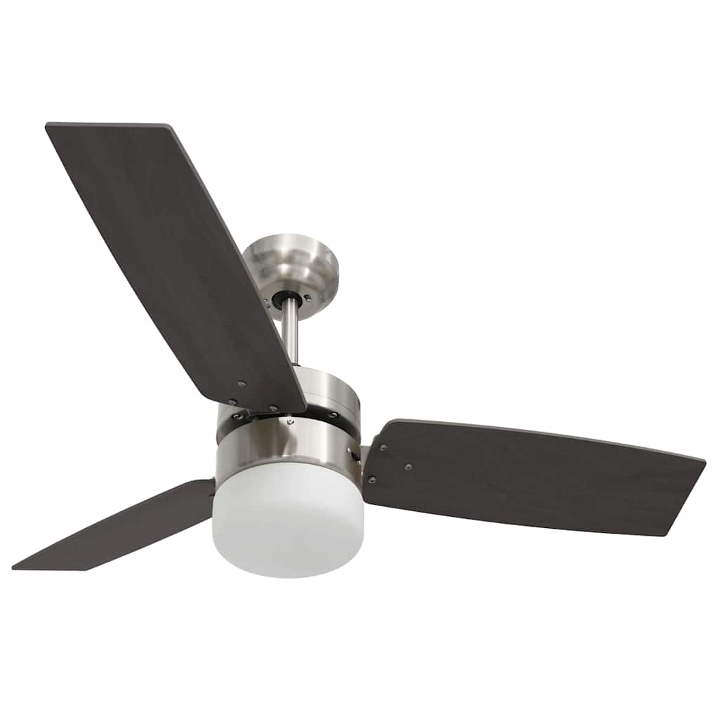 vidaXL Wentylator sufitowy z lampą i pilotem, 108 cm, ciemnobrązowy