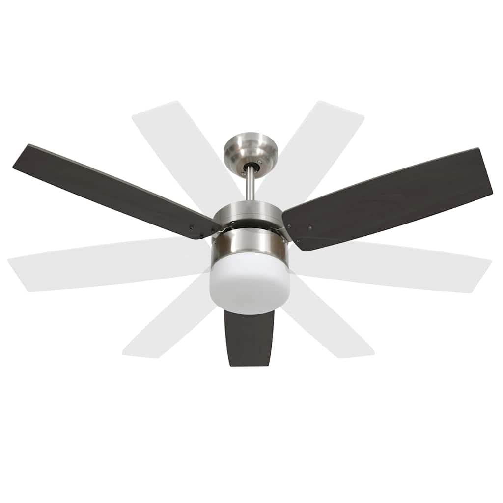 vidaXL Wentylator sufitowy z lampą i pilotem, 108 cm, ciemnobrązowy