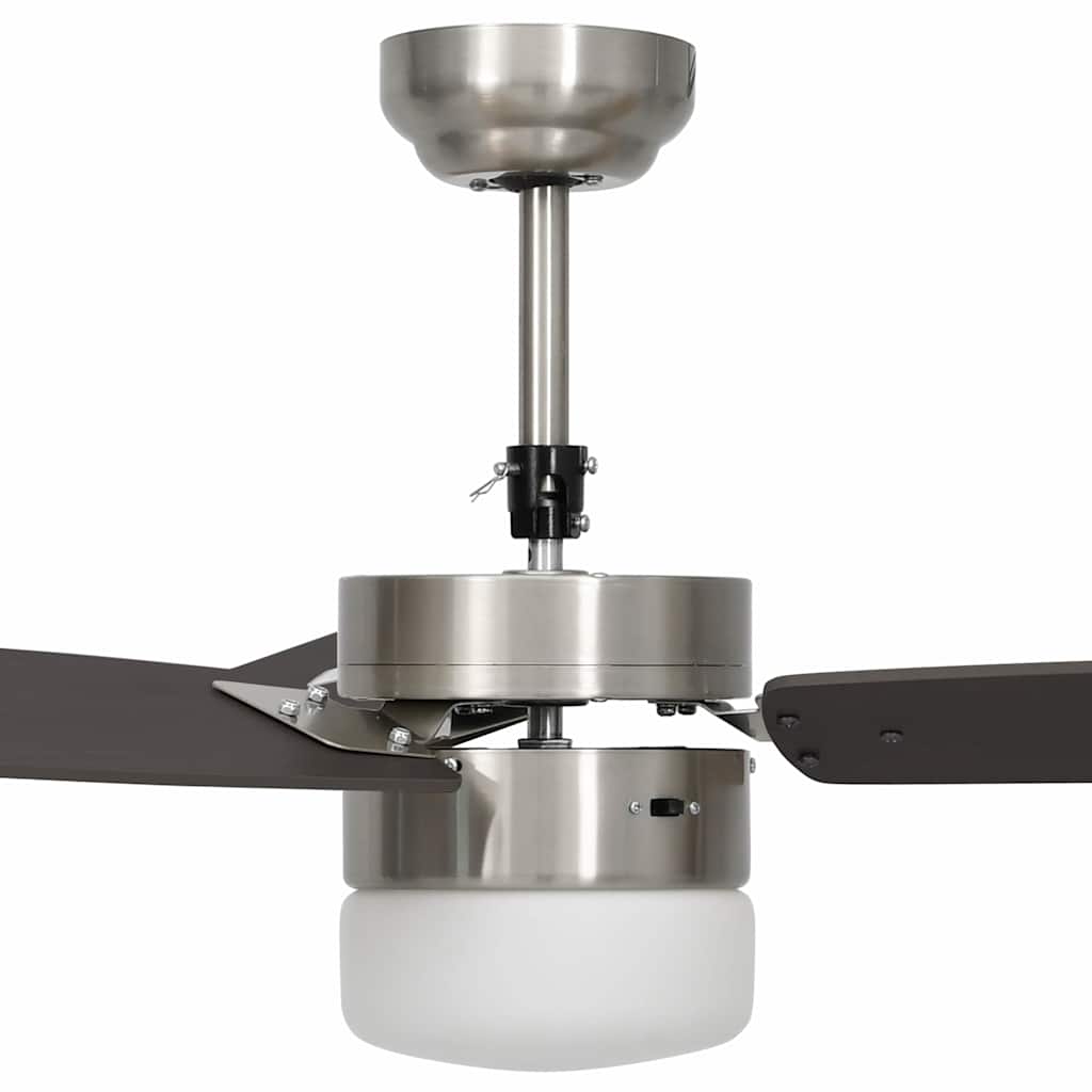 vidaXL Wentylator sufitowy z lampą i pilotem, 108 cm, ciemnobrązowy