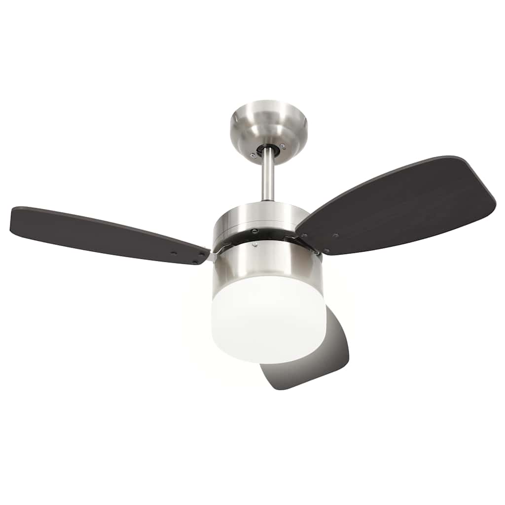 vidaXL Wentylator sufitowy z lampą i pilotem, 76 cm, ciemnobrązowy