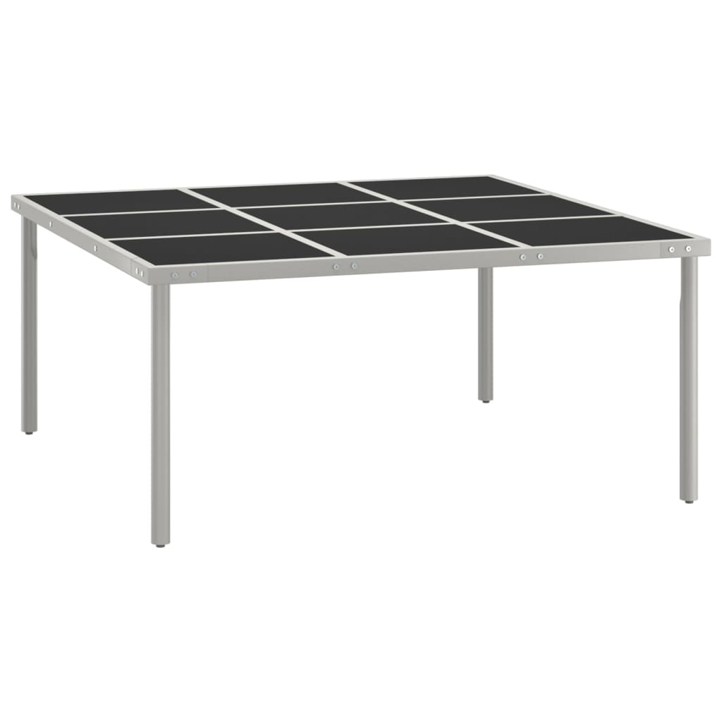 vidaXL Stół ogrodowy, 170x170x74,5 cm, szkło i stal