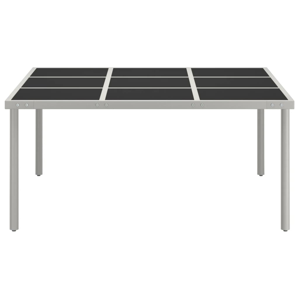 vidaXL Stół ogrodowy, 170x170x74,5 cm, szkło i stal