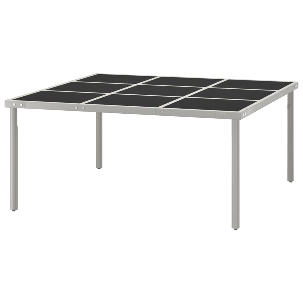 vidaXL Stół ogrodowy, 170x170x74,5 cm, szkło i stal