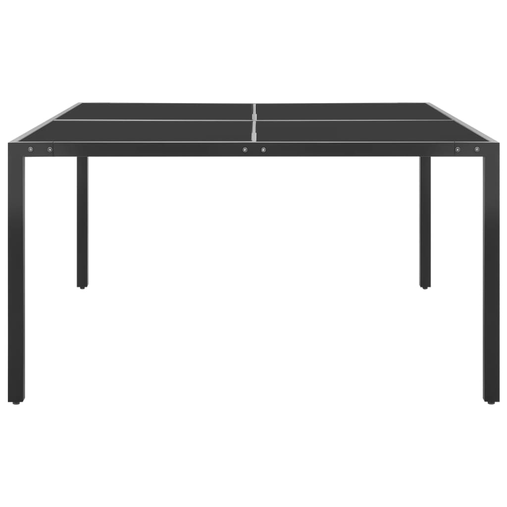 vidaXL Stolik ogrodowy, antracytowy, 130x130x72 cm, stal i szkło