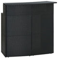 vidaXL Ogrodowy stolik barowy, czarny, 120x55x110 cm, polirattan