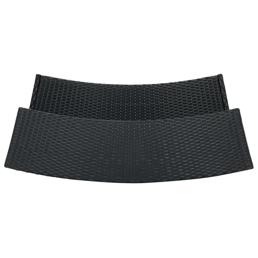 vidaXL Ogrodowy stolik barowy, czarny, 120x55x110 cm, polirattan