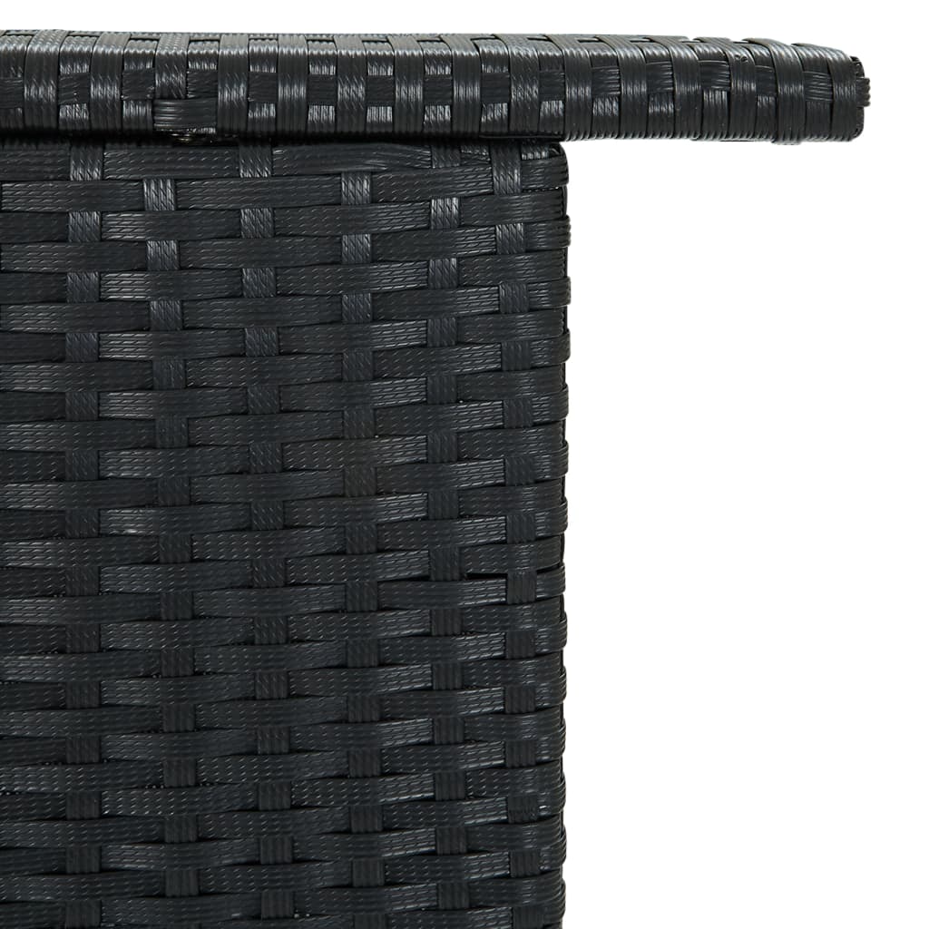 vidaXL Ogrodowy stolik barowy, czarny, 120x55x110 cm, polirattan