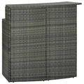 vidaXL Ogrodowy stolik barowy, szary, 120x55x110 cm, polirattan