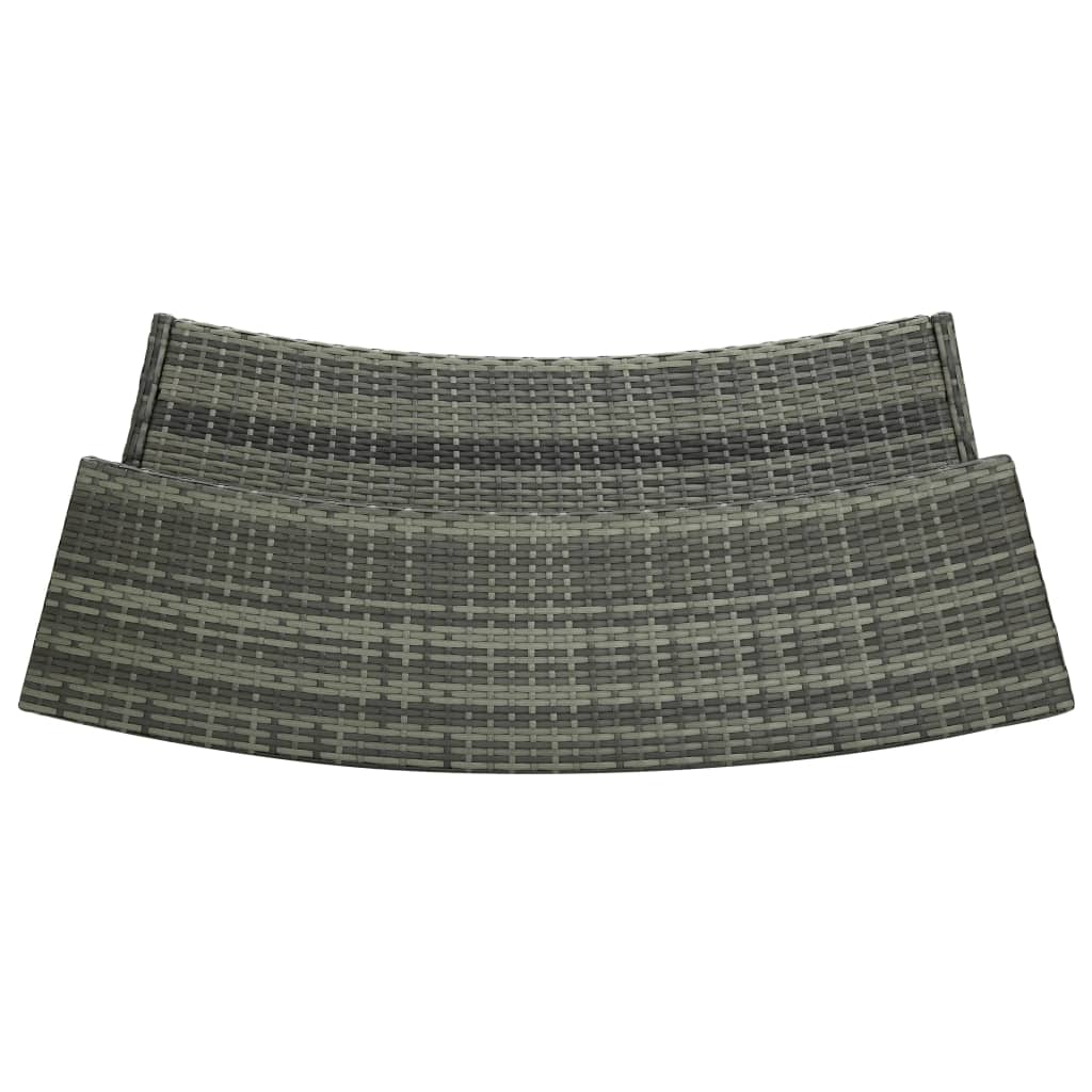 vidaXL Ogrodowy stolik barowy, szary, 120x55x110 cm, polirattan