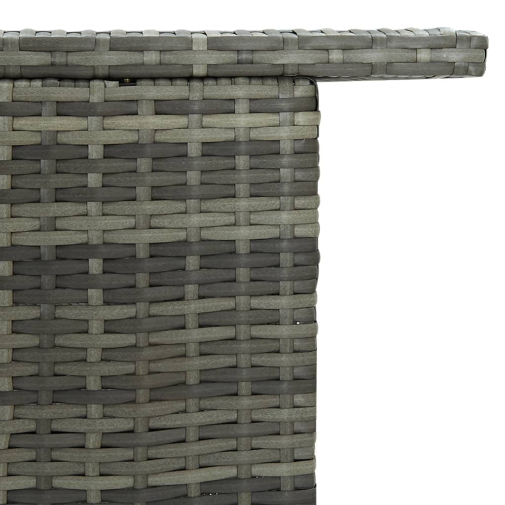 vidaXL Ogrodowy stolik barowy, szary, 120x55x110 cm, polirattan
