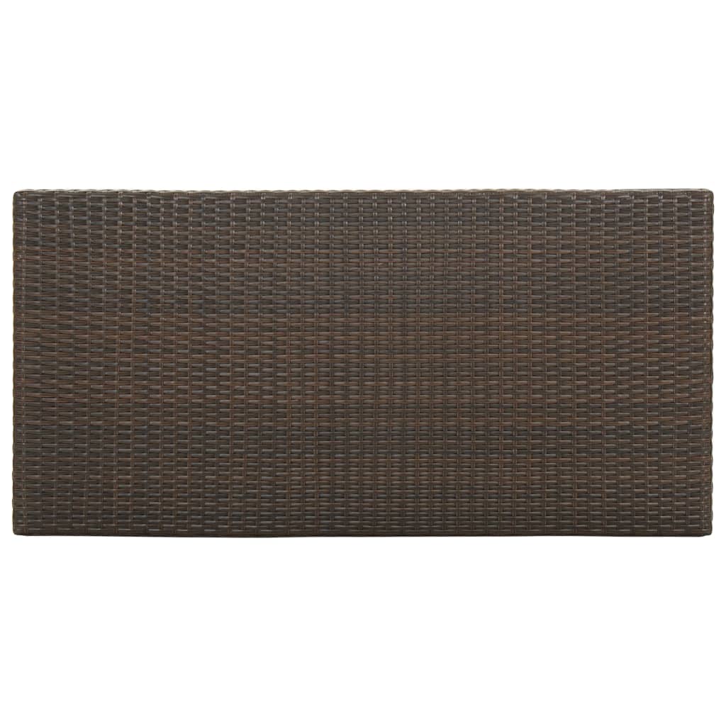 vidaXL Stolik barowy z półką, brązowy, 120x60x110 cm, polirattan