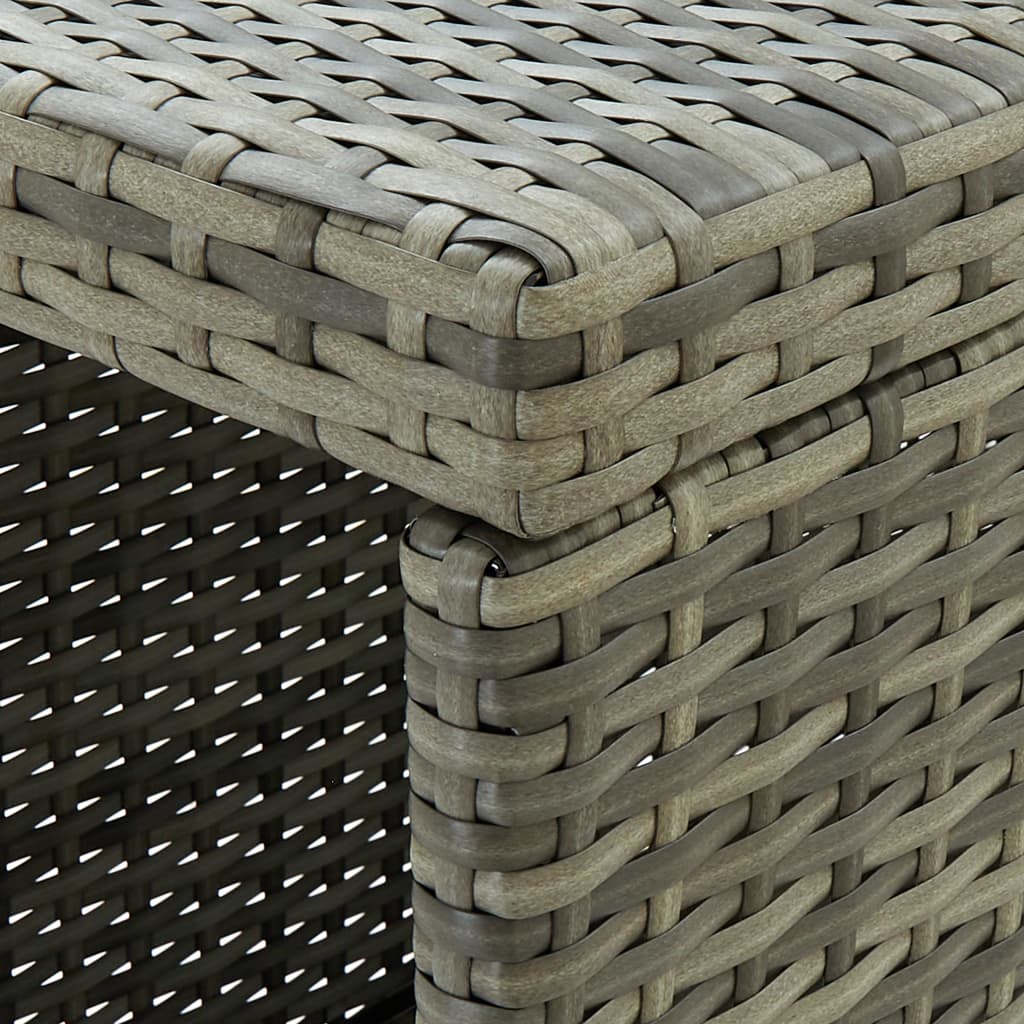 vidaXL Stolik barowy z półką, szary, 120x60x110 cm, polirattan
