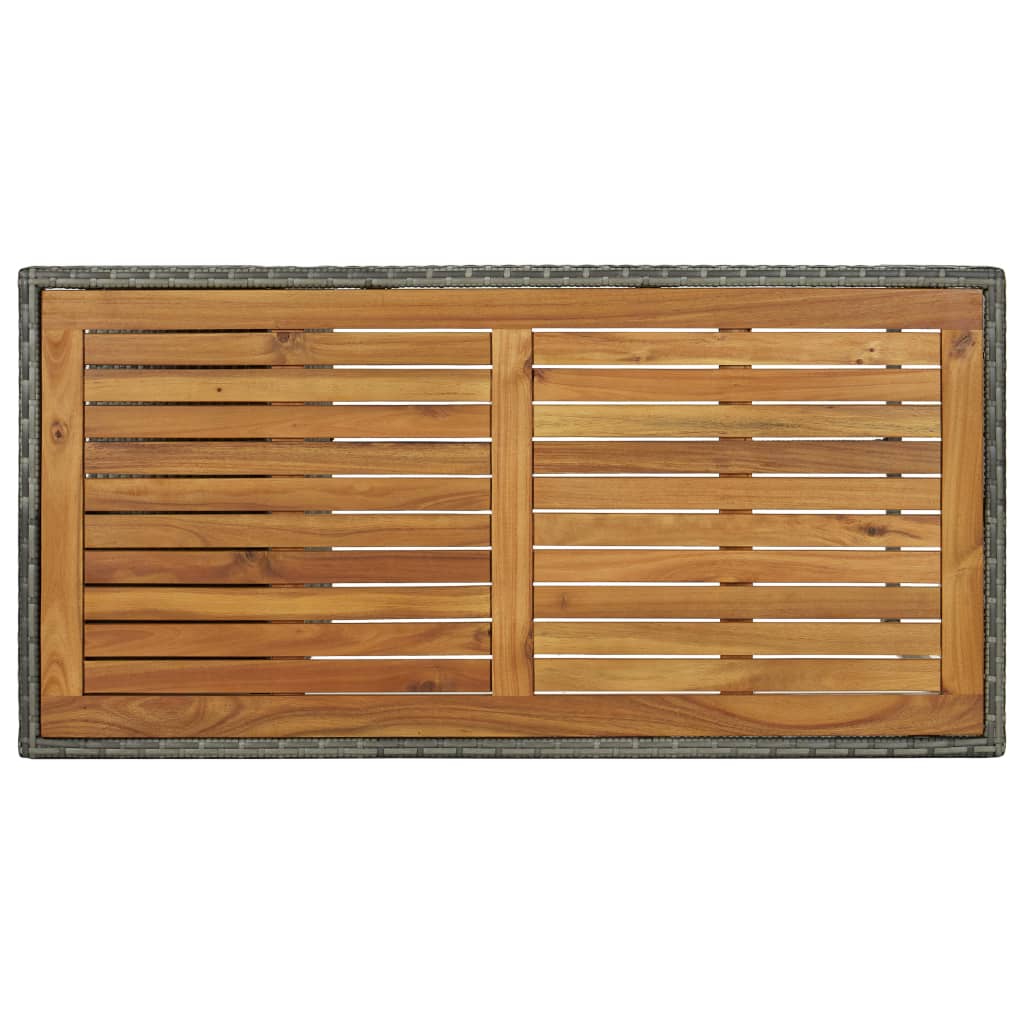 vidaXL Stolik barowy z półką, szary, 120x60x110 cm, polirattan