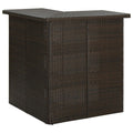 vidaXL Narożny stolik barowy, brązowy, 100x50x105 cm, rattan PE