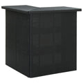 vidaXL Narożny stolik barowy, czarny, 100x50x105 cm, rattan PE