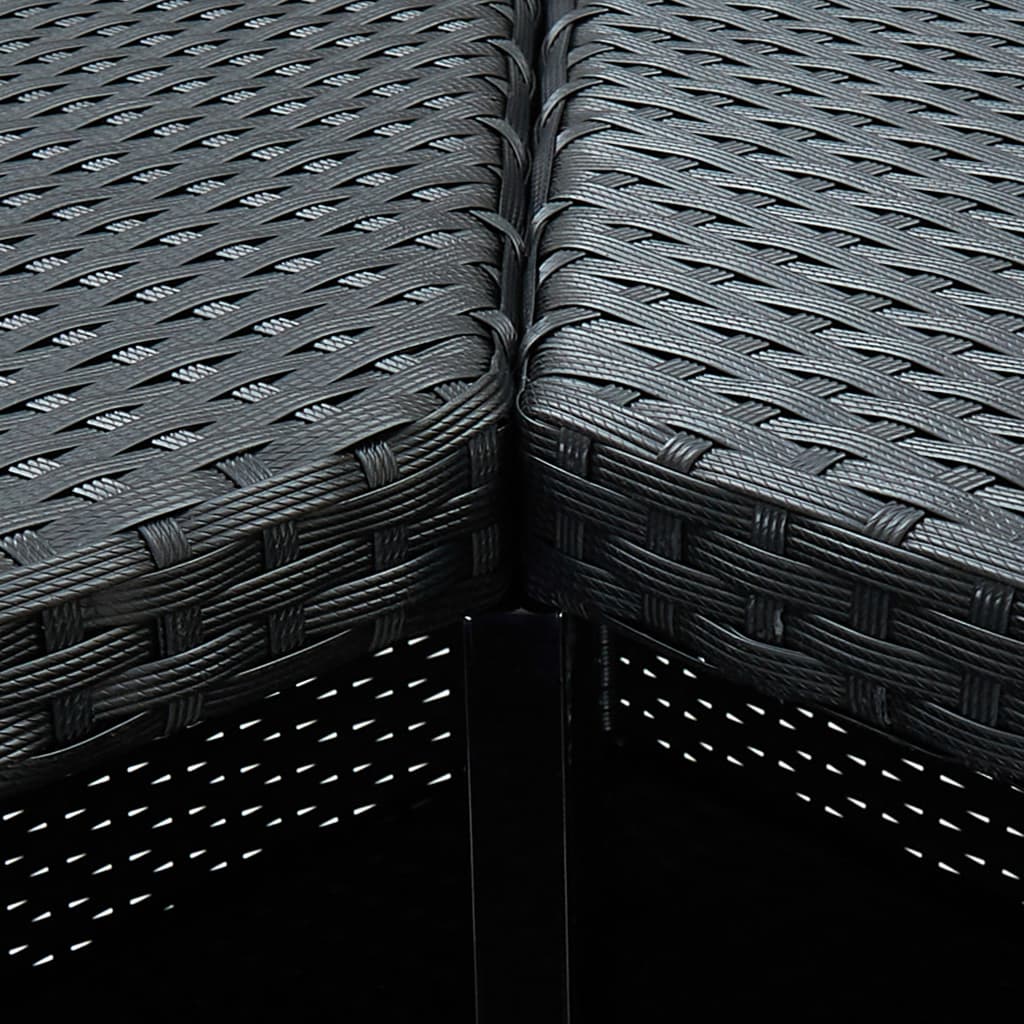 vidaXL Narożny stolik barowy, czarny, 100x50x105 cm, rattan PE