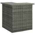 vidaXL Narożny stolik barowy, szary, 100x50x105 cm, rattan PE