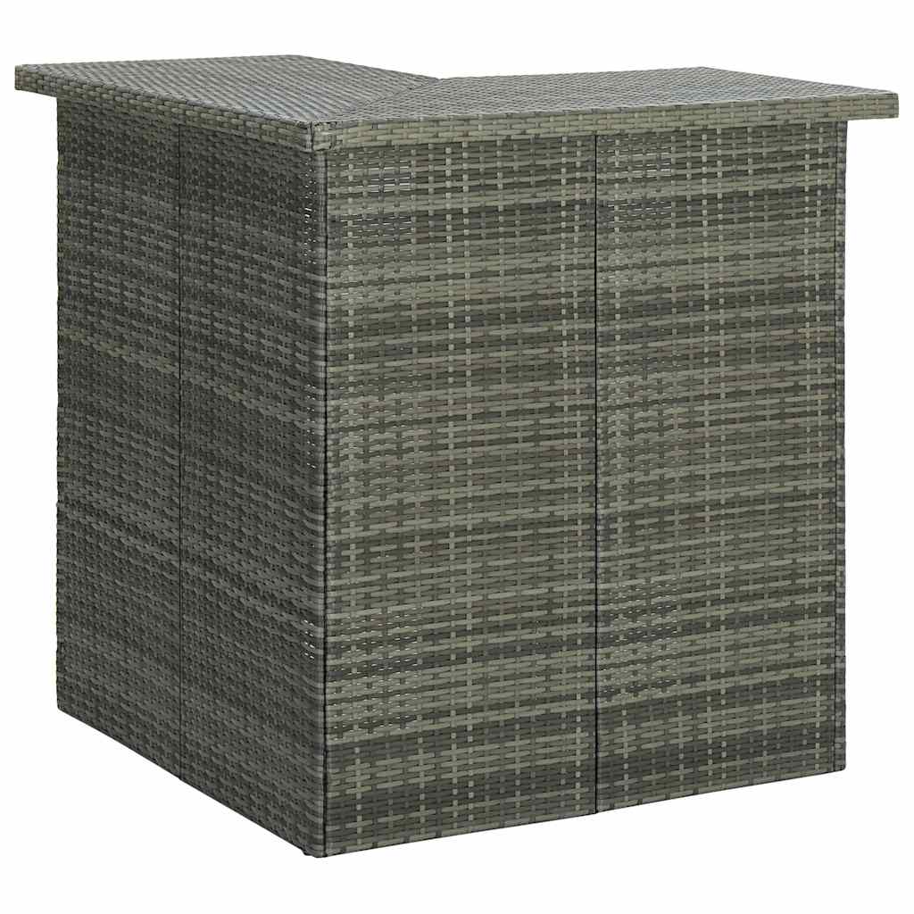 vidaXL Narożny stolik barowy, szary, 100x50x105 cm, rattan PE