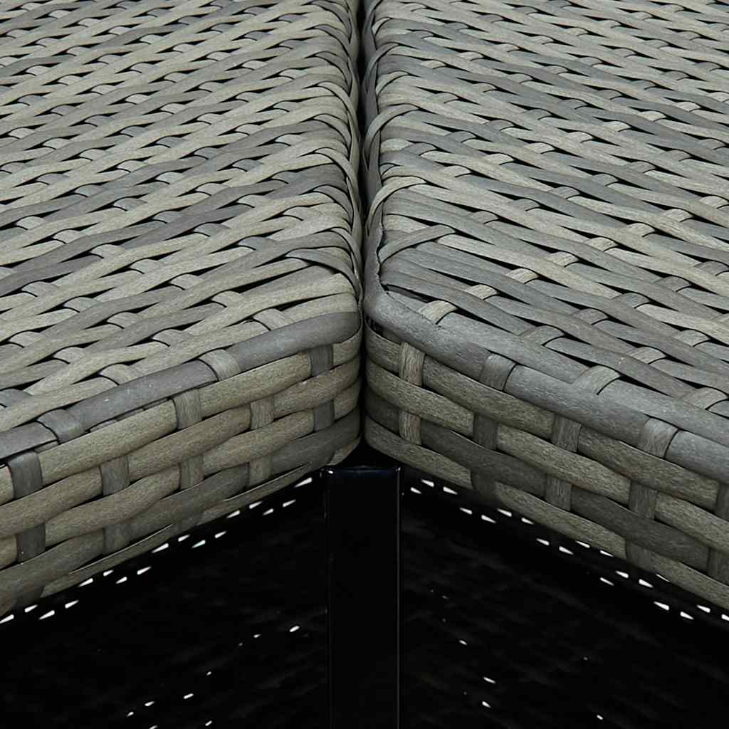 vidaXL Narożny stolik barowy, szary, 100x50x105 cm, rattan PE