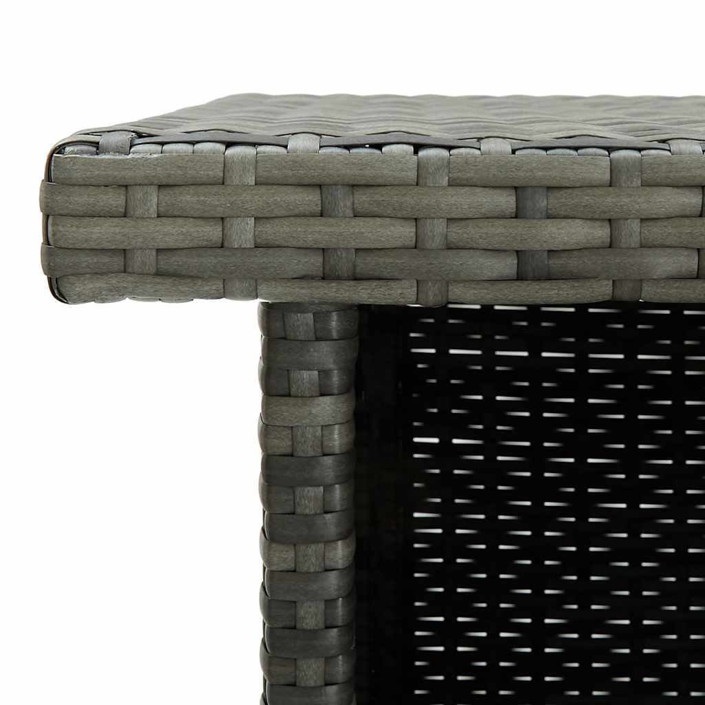 vidaXL Narożny stolik barowy, szary, 100x50x105 cm, rattan PE